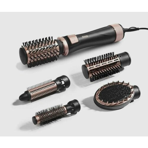 Фен щетка для волос фен для волос стайлер розовый 5 насадок 4290₽