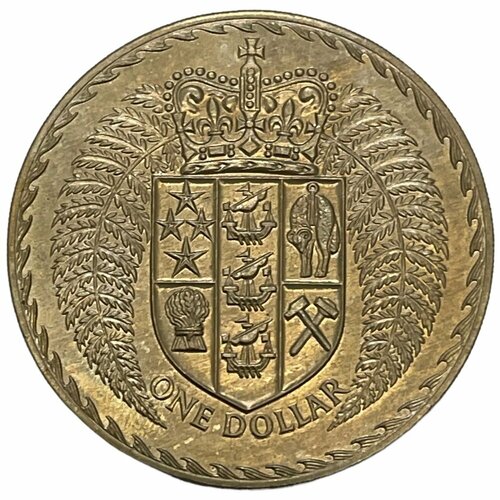 Новая Зеландия 1 доллар 1979 г. (Гербовый щит - Портрет в тиаре) (CN) (2) клуб нумизмат монета доллар новой зеландии 2021 года серебро елизавета ii
