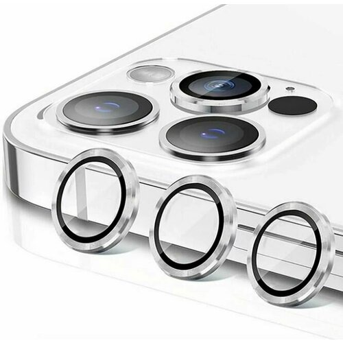 Линзы (стекла) для защиты камеры iPhone 12 Pro Max Серебриcтые
