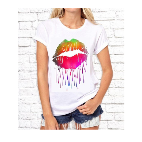 фото Футболка размер xs (44), голубой, желтый, розовый magicprints