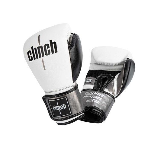 фото Боксерские перчатки clinch punch 2.0 white/black/bronze (12 унций)