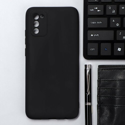 Чехол, для Samsung Galaxy A02S, силиконовый, матовый, черный