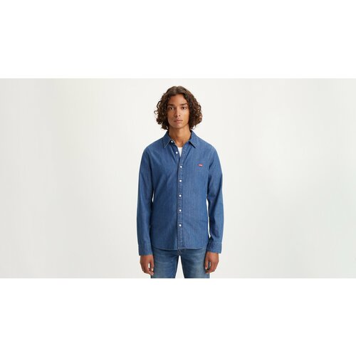 Рубашка Levi's, размер S, белый, синий
