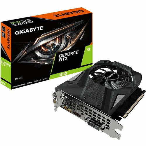 Видеокарта Gigabyte GTX1630 4GB GDDR6 64-bit DVI HDMI DP 1FAN RTL gt1030 aero itx 4gd4 4gb ddr4 64 bit oc hdmi sl dvi d 1fan rtl
