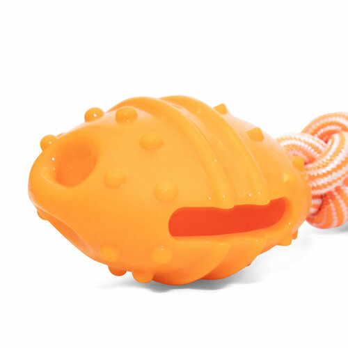Игрушка резин Апельсин с веревкой d7,7см 29см термопластичная, оранж/Амма