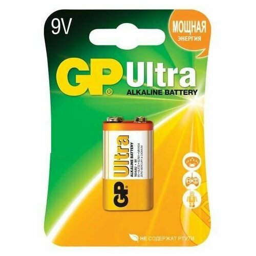 Батарейка крона GP ULTRA 1604A-CR1 6LR61 Крона BL1 батарея gp 1604a cr1 крона