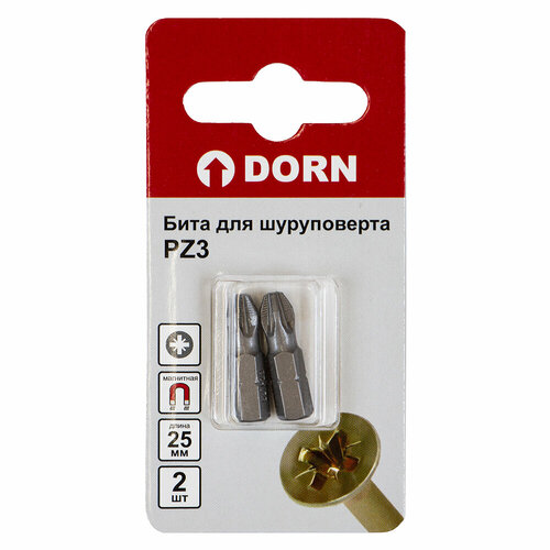 Биты DORN PZ3, 25 мм 2 шт