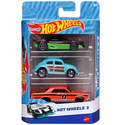 Набор машинок Mattel Hot Wheels 3 машинки №54 K5904/54 hot wheels машинки коллекционные в мотивационном наборе