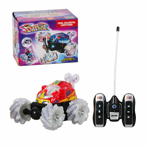 Игрушечная детская машинка Перевертыш-машина на радиоуправлении со световыми эффектами 14см детская игрушечная машинка автоцистерна на радиоуправлении со световыми эффектами 23 см