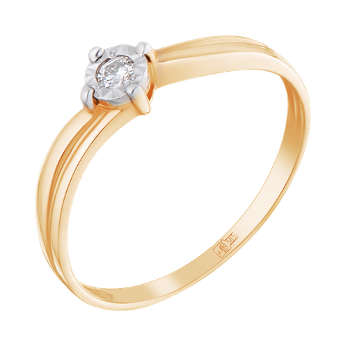 Кольцо Ювелир Карат, красное золото, 585 проба, бриллиант, размер 16