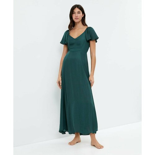 фото Платье oysho, полуприлегающее, макси, открытая спина, размер m, зеленый