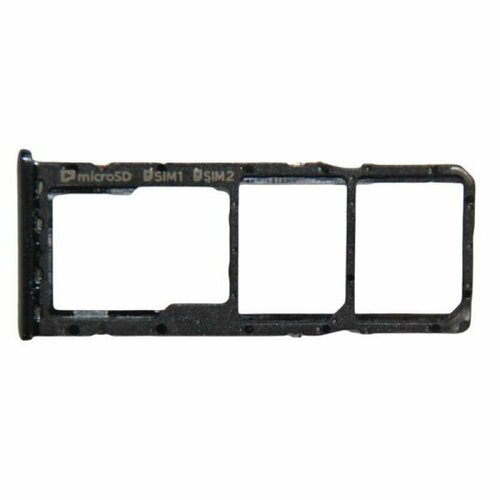 Лоток Sim-карты Samsung A105F A10, A125F (A12), A205F (A20), A305F (A30), A505F (A50), A750F (A7 2018), M127F (M12) / Vivo Y91c и карты памяти черный лоток для sim карты samsung galaxy a20 a30 a50 a70 a205f a305 a505 a705f синий