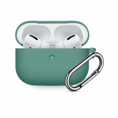 Чехол для наушников Apple AirPods Pro силиконовый с карабином, хаки силиконовый чехол для airpods pro с карабином прозрачный