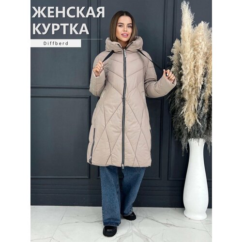 фото Куртка diffberd, размер 58, бежевый