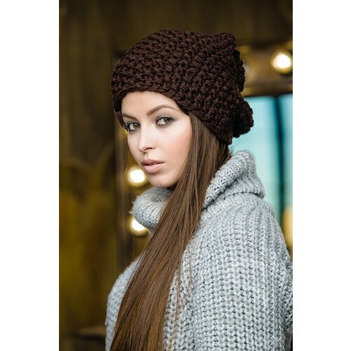 фото Шапка supershapka, размер 54-58, коричневый