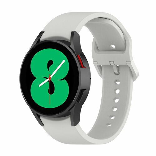 Силиконовый ремешок для Samsung Galaxy Watch 4/5/6, пряжка в цвет ремешка, размер S, белый