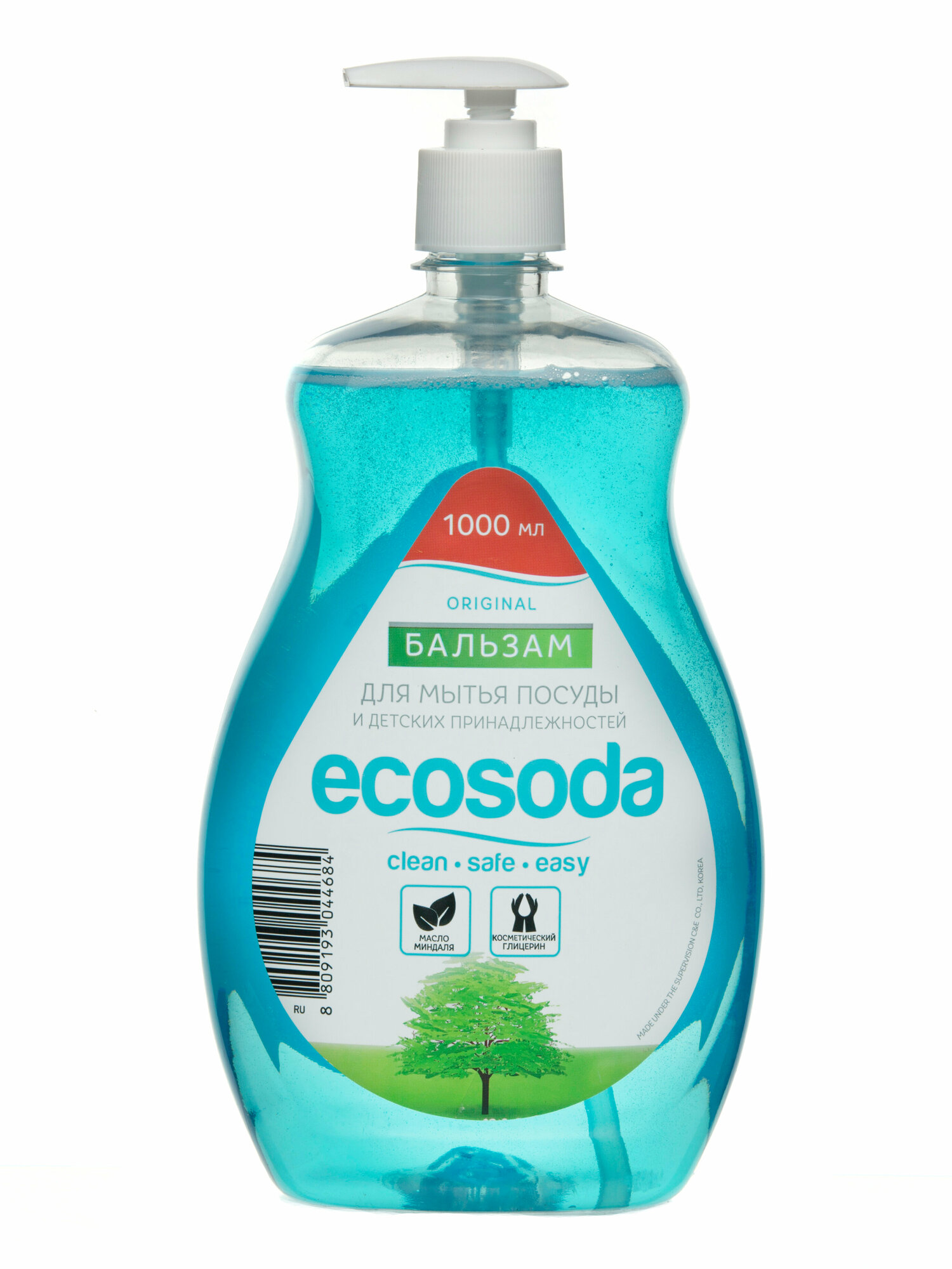 Бальзам для мытья посуды, фруктов, овощей и детских принадлежностей EcoSoda «Original», быстросмываемый, 1 л