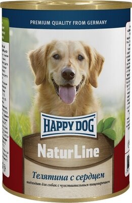 Happy dog Кусочки в фарше для собак - телятина с сердцем 0,41 кг 49873 (7 шт)