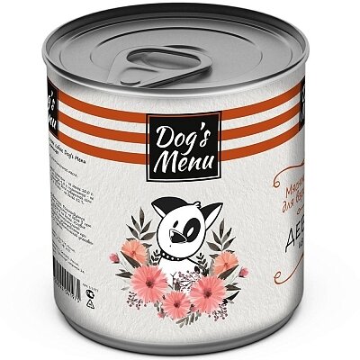 Dogs Menu 750 г консервы для взрослых собак чахохбили из курицы и потрошков 1х9 , 70567 (2 шт)