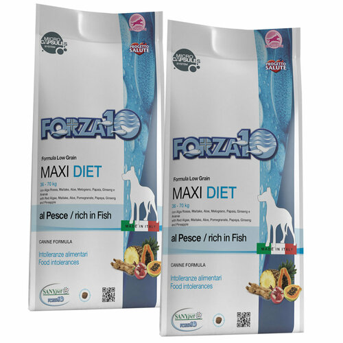 FORZA10 DOG MEDIUM DIET монобелковый для взрослых собак средних пород при аллергии с рыбой (12 + 12 кг) forza10 dog medium diet low grain низкозерновой для взрослых собак средних пород при аллергии со свининой и картофелем 1 5 кг х 6 шт