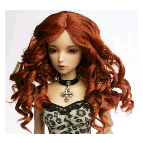 Парик Iplehouse IHW_S059 (Длинный парик с крупными локонами рыжий размер 17-20 см для кукол Иплхаус)