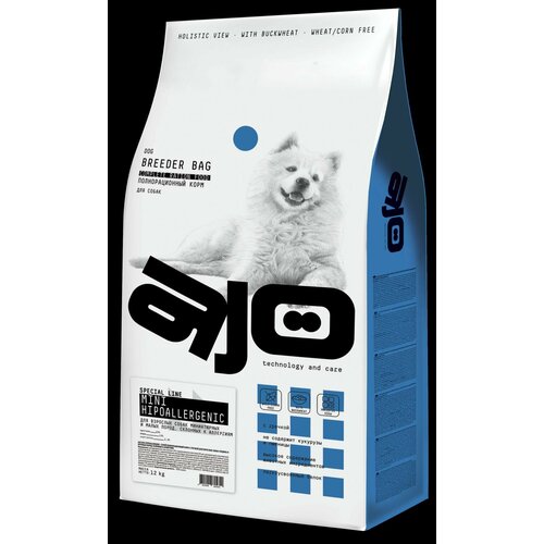 AJO Breeder Mini Hypoallergenic сух. д/собак миниатюрных и малых пород, склонных к аллергиям с гречко