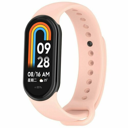 Силиконовый ремешок для Xiaomi Mi Smart Band 8, Xiaomi Mi Band 8 (розовый) силиконовый чехол для пульта xiaomi mi remote control розовый