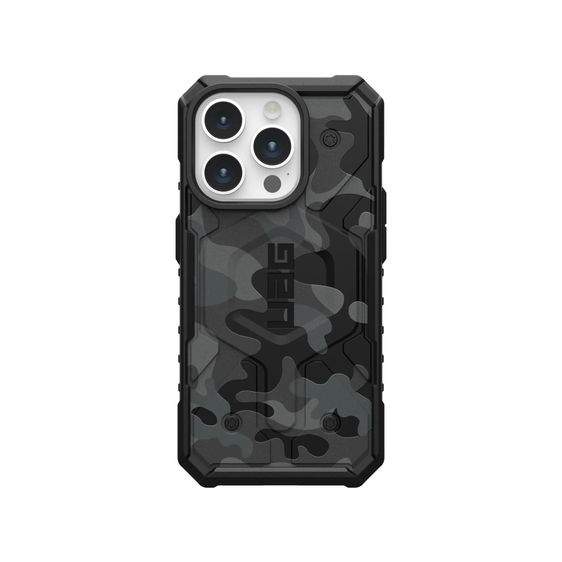 Чехол UAG Pathfinder SE с поддержкой MagSafe для iPhone 15 Pro, чёрный полуночный камуфляж