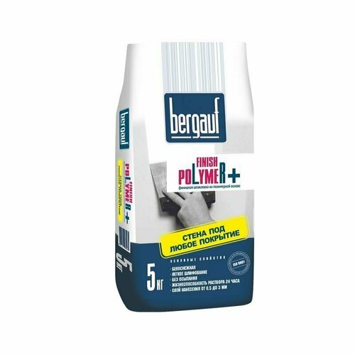 Шпаклёвка BERGAUF Finish Polymer (5кг) полимерная шпаклёвка bergauf silk polymer 5кг 6 полимерная