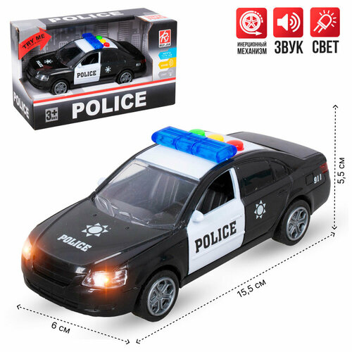 Игрушечная полицейская машина инерционная со звуковыми и световыми эффектами игрушка инерционная bigga полицейская машина со световыми и звуковыми эффектами