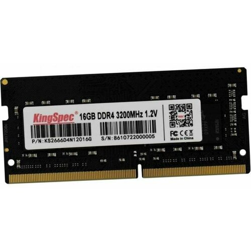 Оперативная память для ноутбука 16Gb (1x16Gb) PC4-21300 2666MHz DDR4 SO-DIMM CL19 Kingspec KS2666D4N12016G KS2666D4N12016G модуль памяти ddr4 16gb biwintech b14auag72619r a pc4 21300