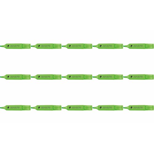 Lite Маркер текстовыделитель 0,5-5 мм зеленый, скошенный , 15 штук