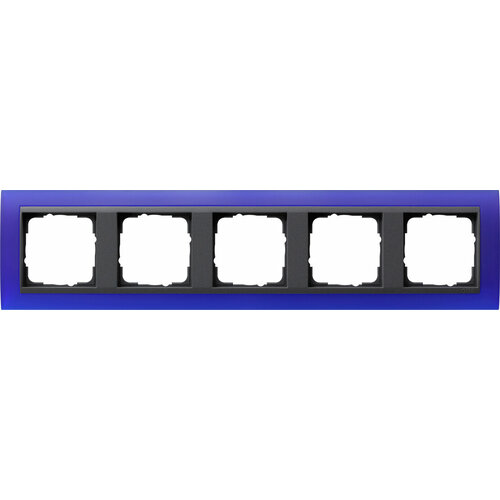 Gira EV Матово-синий/антрацит Рамка 5-ая, Gira, арт.021589 рамка gira event на 2 поста универсальная белый матовый антрацит