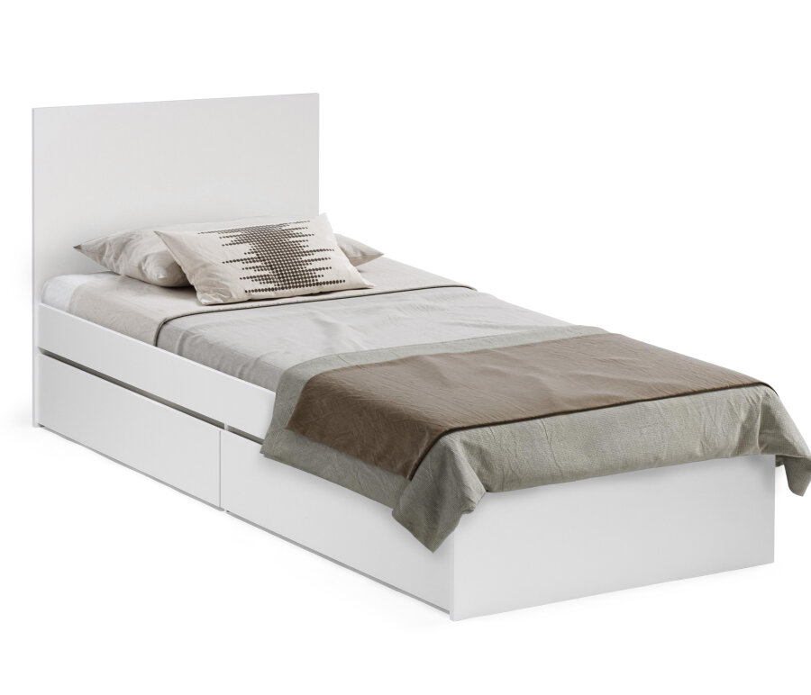 Односпальная кровать Woodville Мадера 90х200 белый