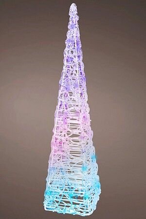 Светящаяся фигура ёлка 'ожившая радуга' акриловые нити 30 RGB LED-огней меняющих цвета 60 см уличная Kaemingk 491044