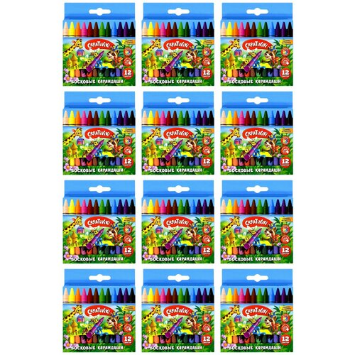 Creativiki Набор восковых карандашей 12 цветов круглые смываемые 8 мм 12 уп 1313₽