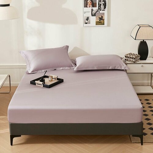 Простыня на резинке 90*200*30, сатин однотонный, 100% хлопок