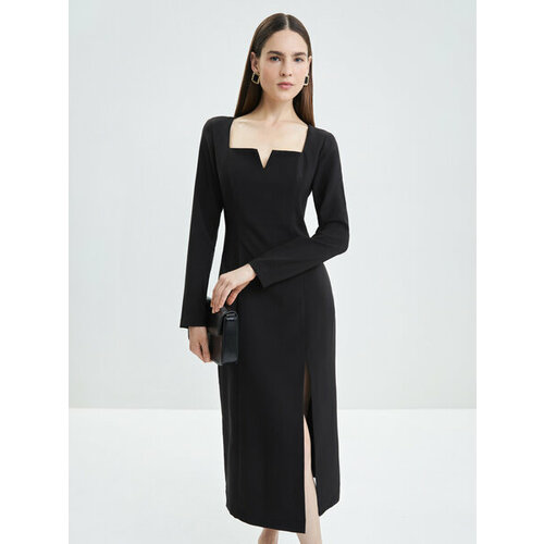 фото Платье zarina, размер 2xs (ru 40)/170, черный