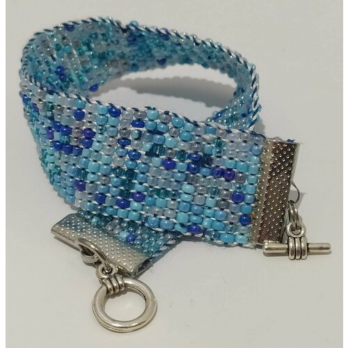 фото Браслет, стекло, металл, 1 шт., размер 20 см, бирюзовый fsb1