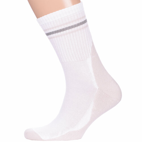 фото Мужские носки lorenzline, 1 пара, классические, махровые, усиленная пятка, размер 27, белый