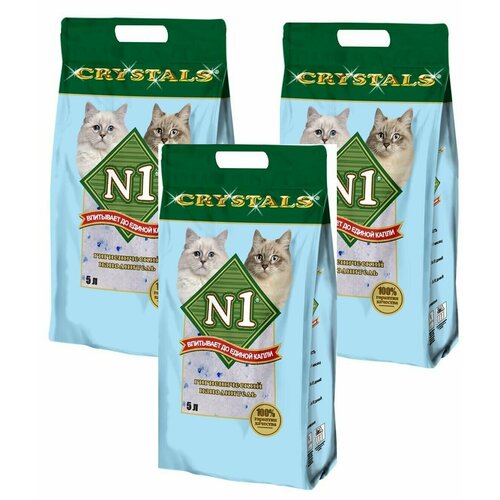 наполнитель 1 crystals для кошек силикагелевый зеленые кристаллы с ароматом зеленого чая 5 л 2 кг Наполнитель №1 Crystals для кошек силикагелевый голубые кристаллы, 5 л (2 кг) * 3 шт