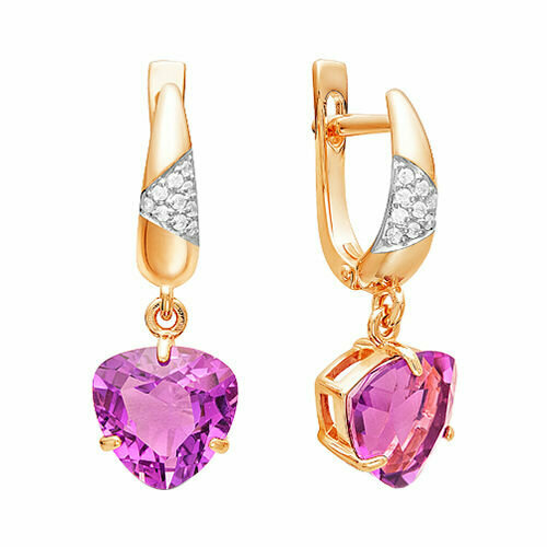 фото Серьги maskom, золото, 585 проба, кристалл, фианит маском