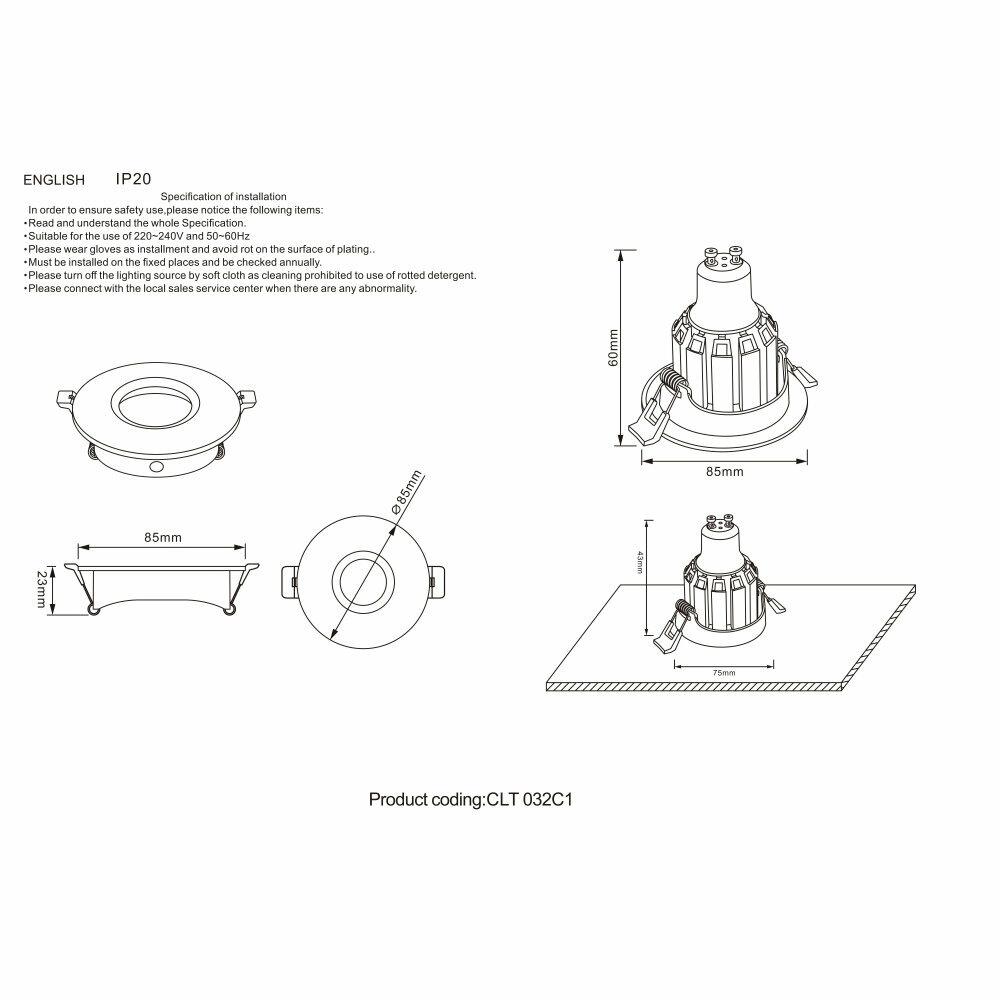 Встраиваемый светильник Crystal Lux CLT 032 CLT 032C1 BL - фото №5