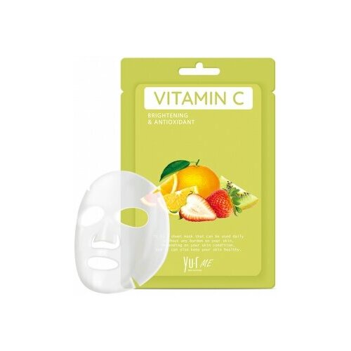 маска для лица oh k vitamin c watermelon sheet mask маска увлажняющая для улучшения цвета лица витамин c и арбуз YU.R Me Vitamin C Sheet Mask Укрепляющая маска с витамином С, 25 мл.