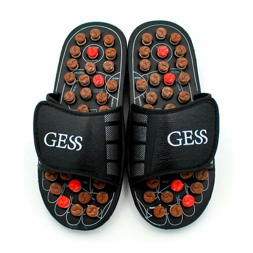 Массажные тапочки для ног GESS массажные тапочки uFoot (S 38-39), GESS-204 S, S (38-39), черный, 1 уп., 2 шт.