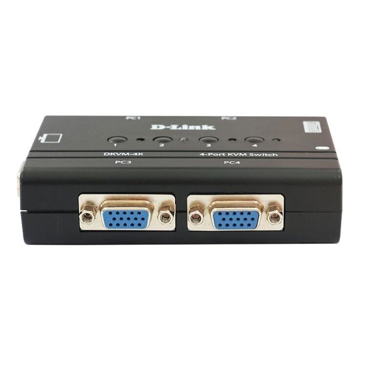 KVM-переключатель D-link DKVM-4K/B3A 4-портовый KVM-переключатель с портами VGA и PS/2