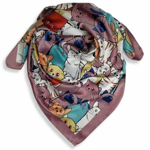 фото Платок ,87х87 см, пыльная роза, розовый nаnоsосkах