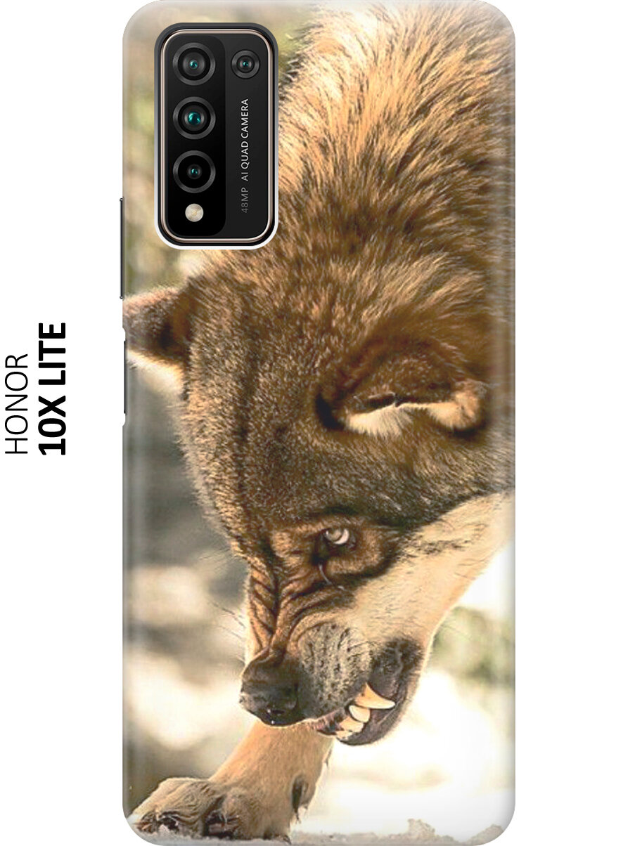 Силиконовый чехол Лютый волк на Honor 10x Lite / Хонор 10Х Лайт