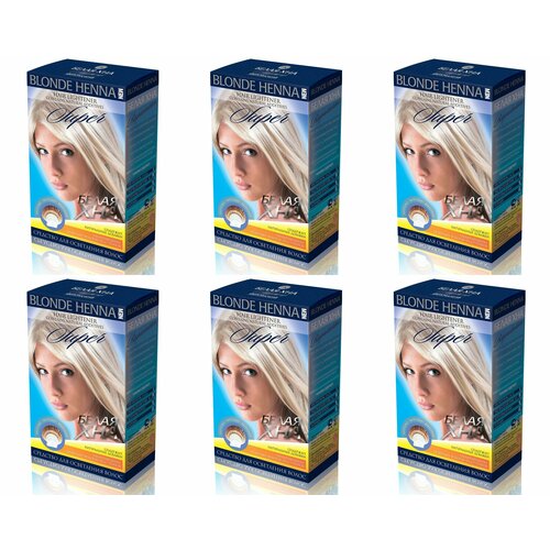 Fito Косметик Белая хна Super 70 г, 6 упаковки осветлитель для волос белая хна 6 шт