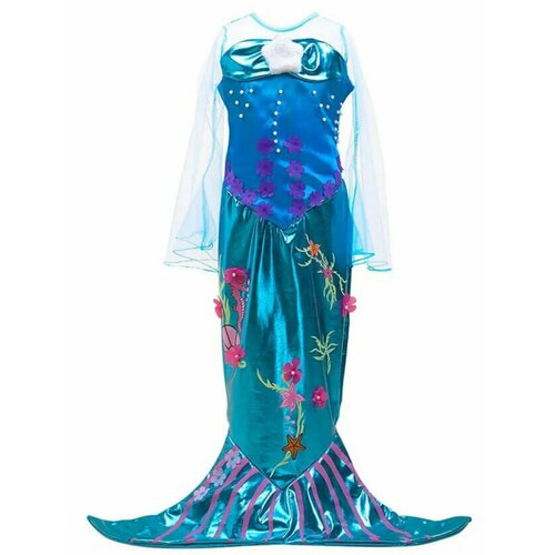 Карнавальное платье Ариэль Русалка с рукавом - размер 150